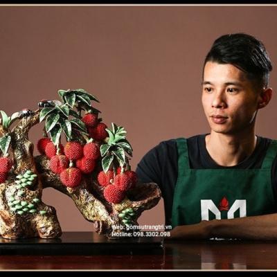 TƯỢNG CÂY VẢI DÁNG NẰM - HÀNG THỦ CÔNG CAO CẤP
